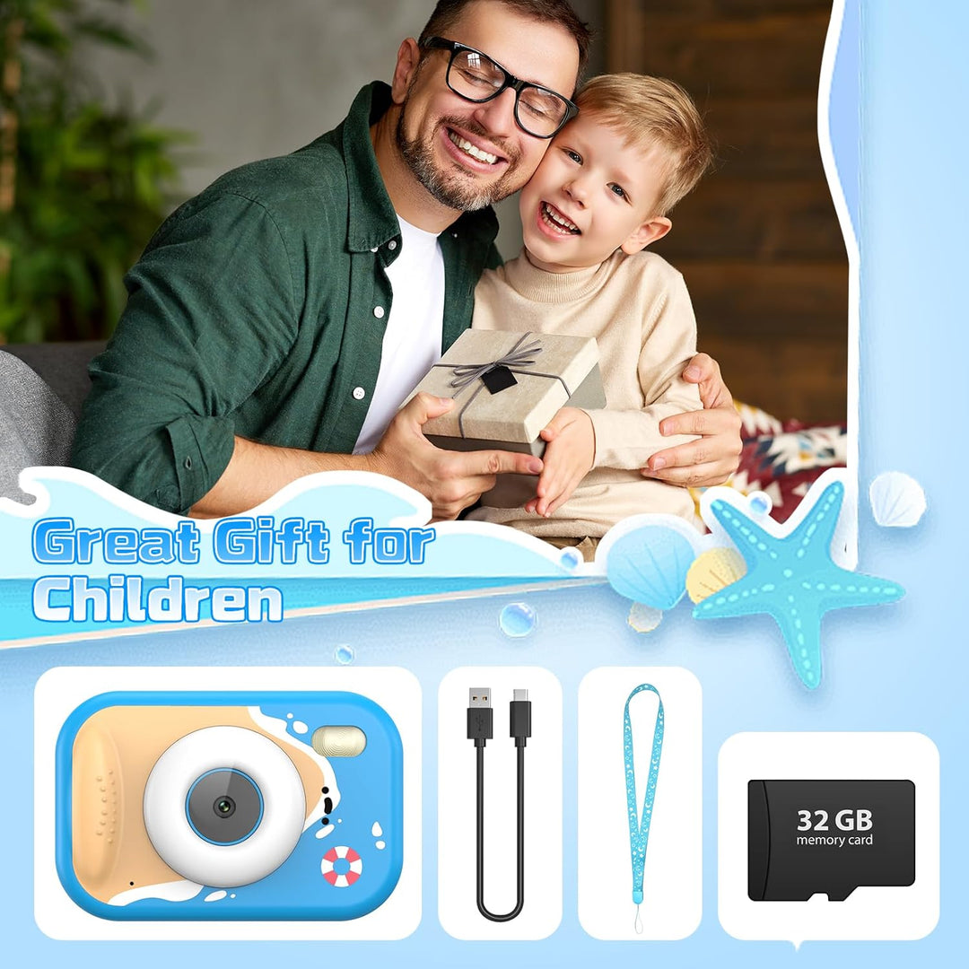 wasserdichte Kamera für Kinder, 48MP 1080P Kinderkamera Digitalkamera Unterwasser Kamera Kinder mit