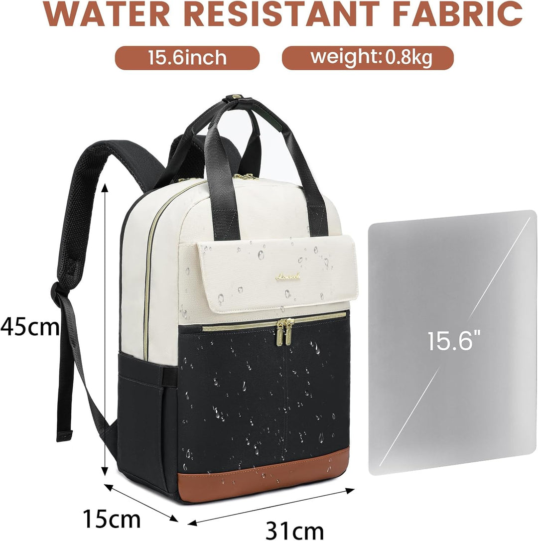 LOVEVOOK Rucksack Damen, 15,6 Zoll Laptop Schulrucksack Teenager Mädchen mit Laptopfach, Wasserdicht