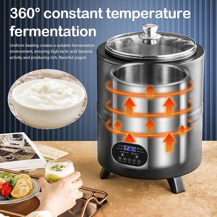 Joghurtbereiter, Joghurtmaschine Multifunktional 8L Grosses Fassungsvermögen Fermenter Yoghurt Masch