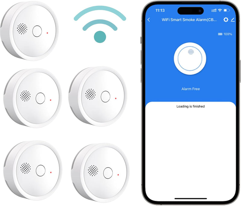 HEIMAN Wi-Fi Smart Rauchmelder, 10 Jahre Fotoelektrischem Sensor，WLAN Feuermelder mit austauschbarer