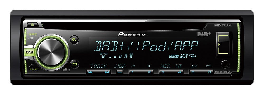 Pioneer DEH-X6800DABAN Schwarz 200 W – Multimedia Receiver fürs Auto (schwarz, 1 DIN, 200 W, CD, CD-