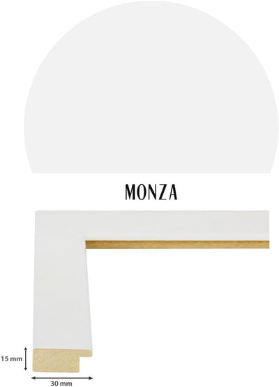 Bildershop-24 Bilderrahmen Collage Monza Weiss (matt) 50x27cm mit DREI Passepartout-Ausschnitten 10x