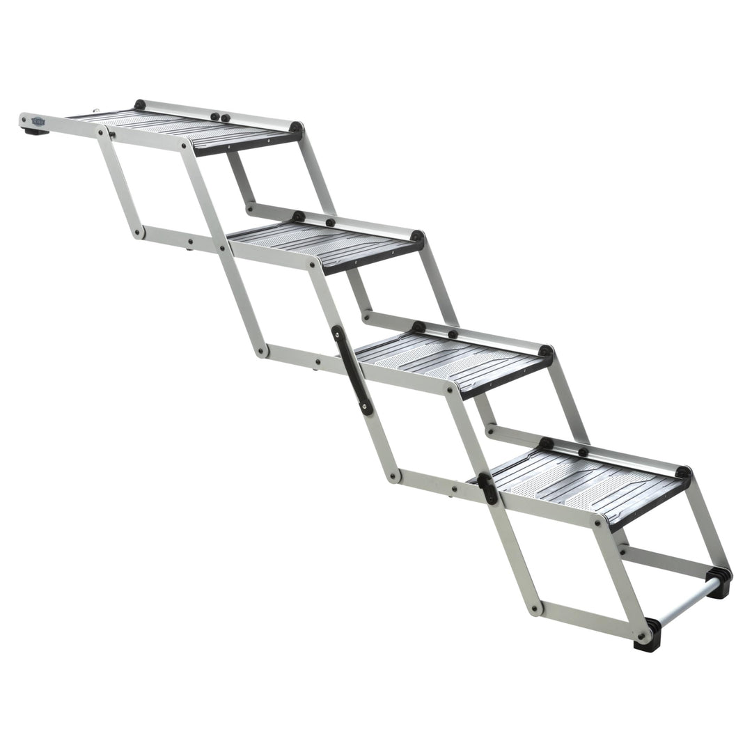 Trixie Haustiertreppe, zusammenklappbar, 4 Stufen, leicht, Aluminium, tragbare Treppe, Haustiertrepp
