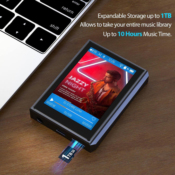 Surfans HiFi MP3 Player mit Bluetooth: F22 Full Touch Lossless Musikplayer - Tragbarer High Resoluti