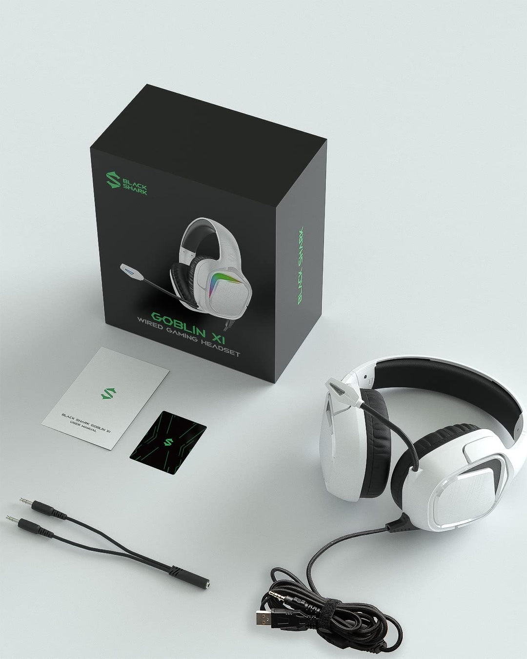 Black Shark Gaming Headset für PC, PS4, PS5, Xbox, Switch, Gaming Kopfhörer mit Ultraklarem Biegsame