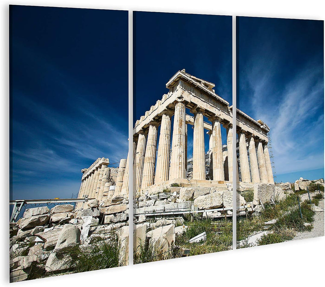 islandburner Bild auf Leinwand Akropolis Blauer Himmel Bilder Wandbilder Poster, Leinwand 130x80cm -