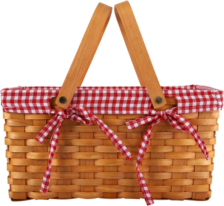 Bekith Geschenkkorb Natur Wicker Camping Picknickkorb Präsentkorb Holz, 32x20x16cm