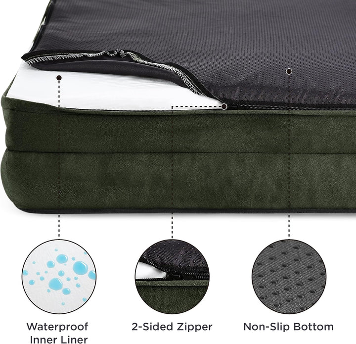 Bedsure orthopädisches Hundebett Ergonomisches Hundesofa - 71x58 cm Hundecouch mit eierförmiger Kist