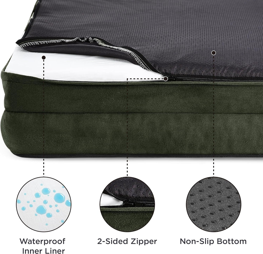 Bedsure orthopädisches Hundebett Ergonomisches Hundesofa - 89x63 cm Hundecouch mit eierförmiger Kist