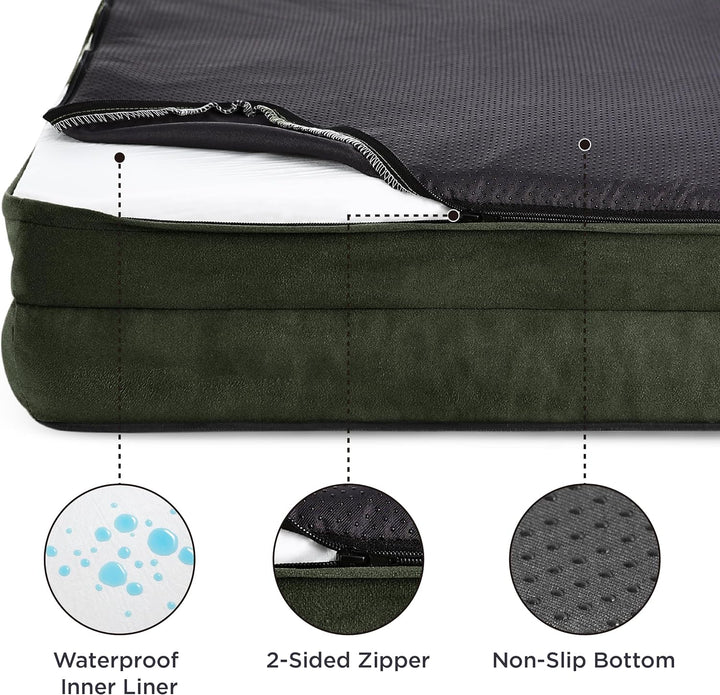 Bedsure orthopädisches Hundebett Ergonomisches Hundesofa - 89x63 cm Hundecouch mit eierförmiger Kist