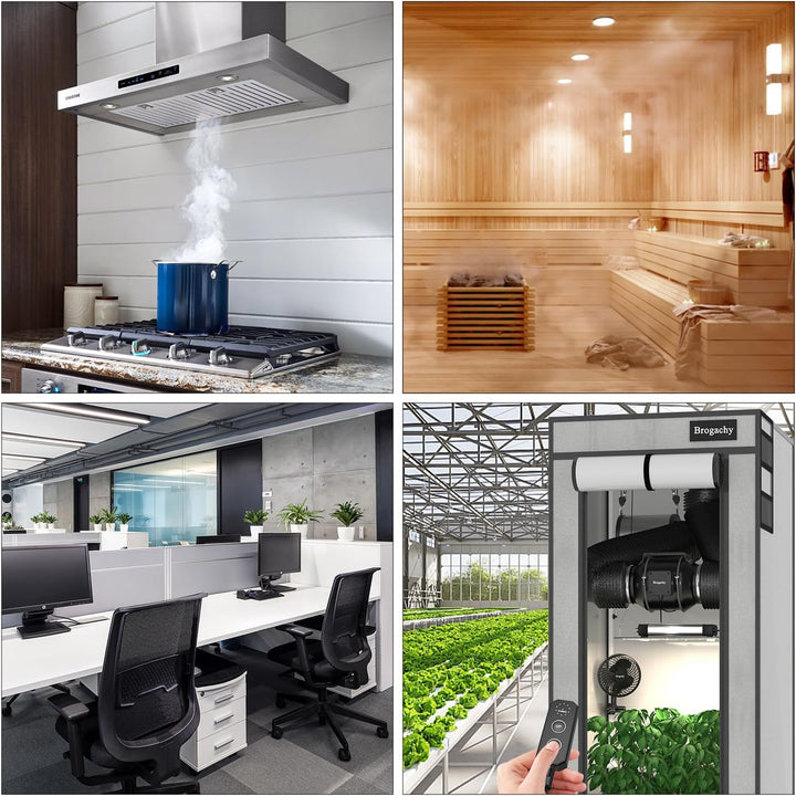 Brogachy 150mm Regelbar PWM Rohrventilator, Abluftventilator,Rohrlüfter 3000 RPM mit Dreiphasiger EC