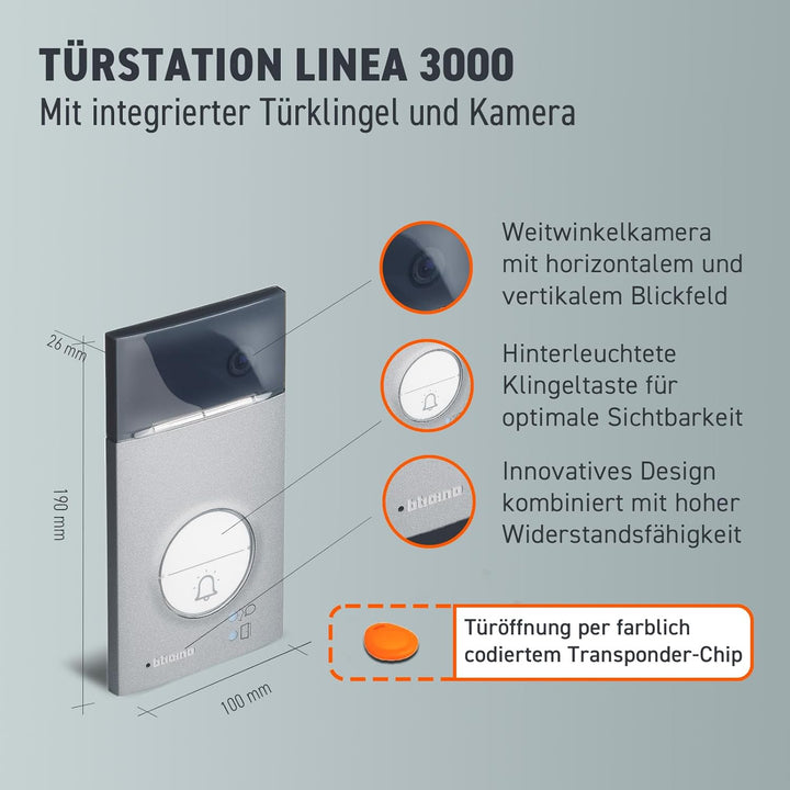 BTicino, Flex ONE 2-Draht Videosprechanlagen WLAN Set, Classe 300 X13E mit 7" Touchscreen, 105° Weit