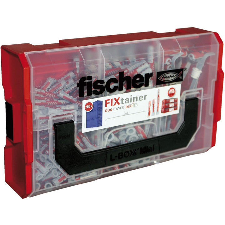 FISCHER Fixtainer - Duopower/Duotec Sortiment | Dübel Ø 6 mm und 8 mm | 200 Stück im Koffer DuoPower