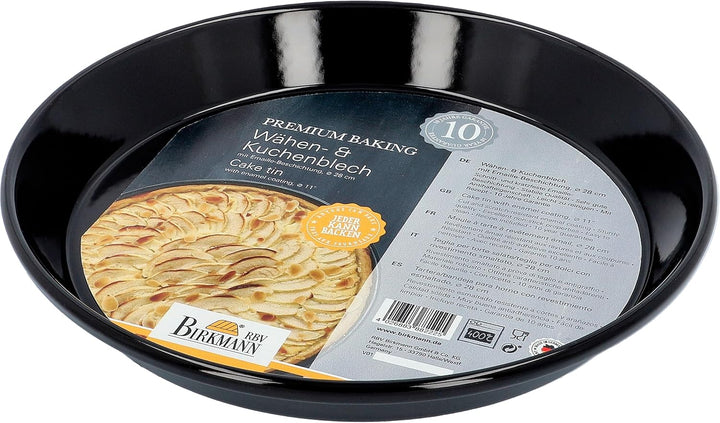 Birkmann, Premium Baking, Wähen- & Kuchenblech, Ø 28 cm, runde Backform aus Emaille, hochwertige Ant