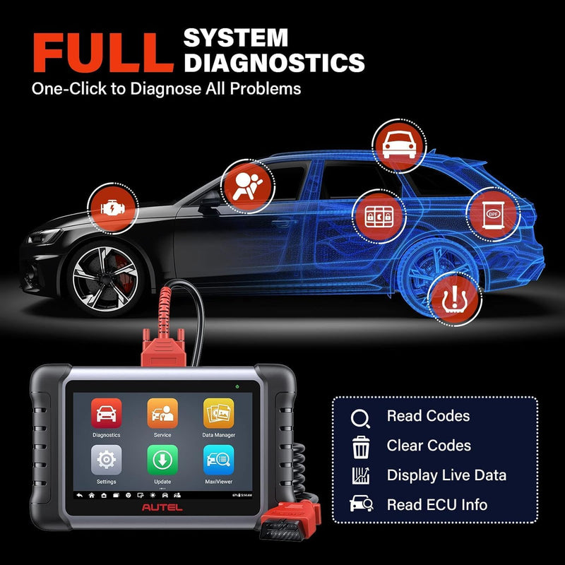 Autel MaxiCOM MK808S-OBD2 Diagnosegerät, 2023 Bidirektionales Tool Aktualisiert von MaxiCheck MX808