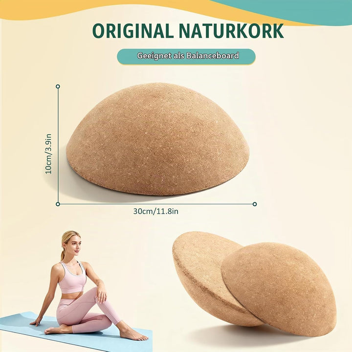 Kork Halbkugel, Surf Balance Board, Ø 30 cm, Höhe 10 cm Balance Board Halbkugel aus Massivem Kork fü