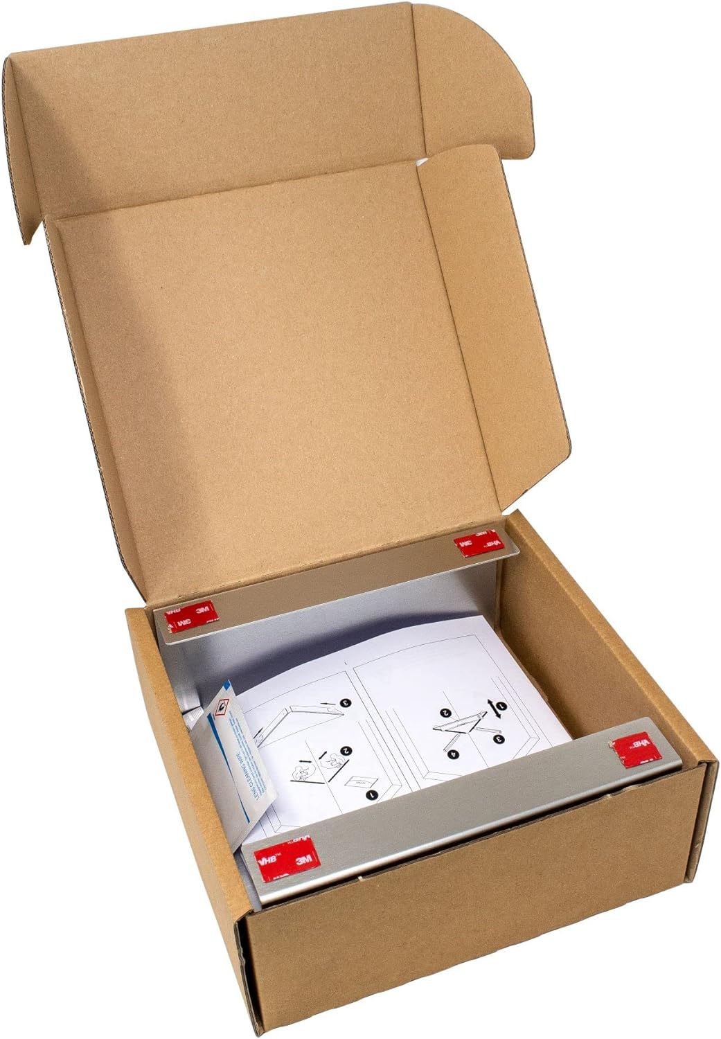 Schulte D1853 90 Duschablage zum Kleben, Edelstahloptik, Aufbewahrung von Duschzeug, ohne bohren für
