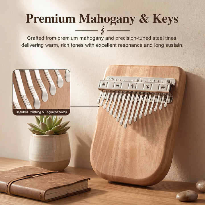 Kalimba mit Ständer 17 Tasten Daumenklavier Fingerklavier Flat, Flat