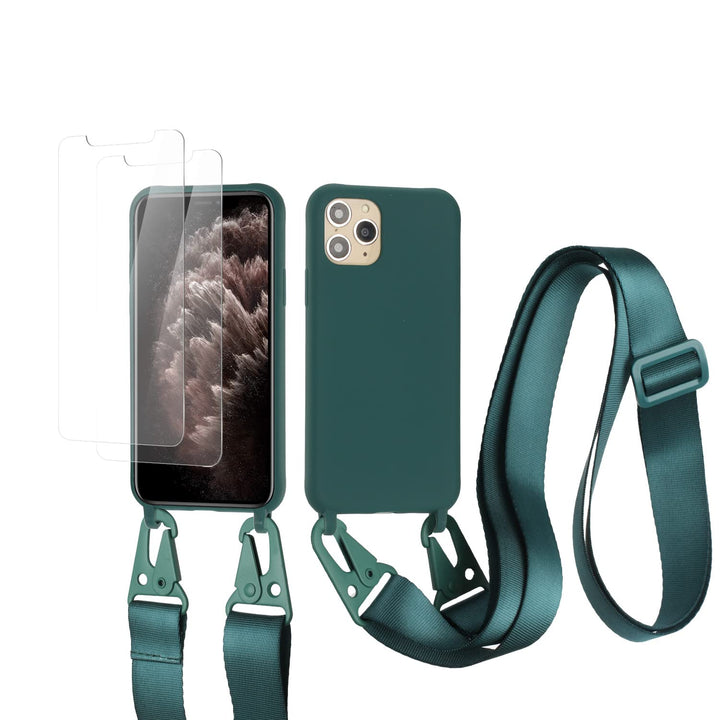 vrupin kompatibel mit iPhone 11 Pro Handykette Hülle,[2 Stück Schutzfolie 9H Härte Gehärtete Folie].