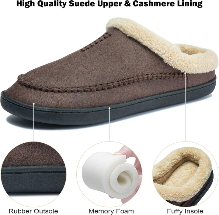 Miqieer Hausschuhe Herren Memory Foam Pantoffeln Warme Winter Plüsch Hüttenschuhe 41/42 EU 570 Kaffe