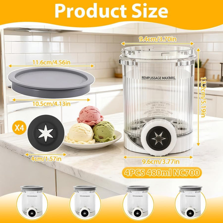 Behälter für Ninja Swirl, Tubs Zubehör für Die Eismaschinen Der Serien Creami NC700, NC701, NC701Q u