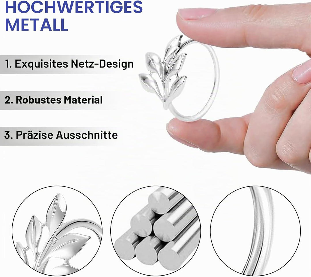 20 Stück Napkin Rings Serviettenringe, Metall Serviettenschnallen, Metall Serviettenschnallen Blätte