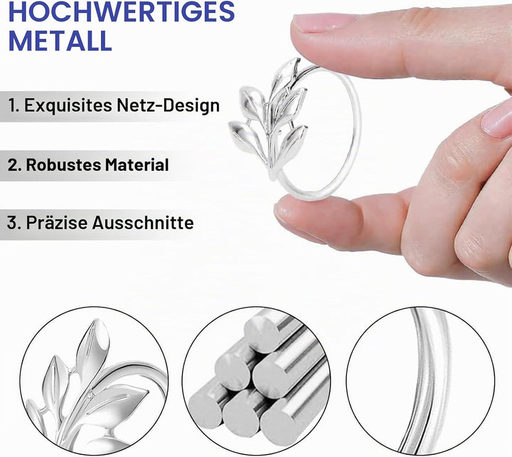 20 Stück Napkin Rings Serviettenringe, Metall Serviettenschnallen, Metall Serviettenschnallen Blätte