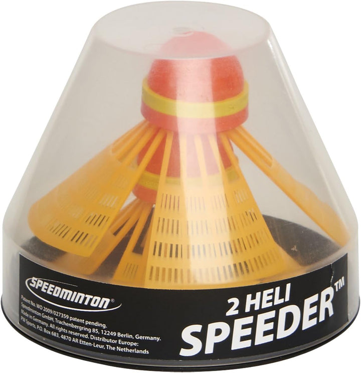 Speedminton FUN Set - Alternative zu Beachball/Federball inkl. 2 HELI Speeder für Strand, Park, Gart