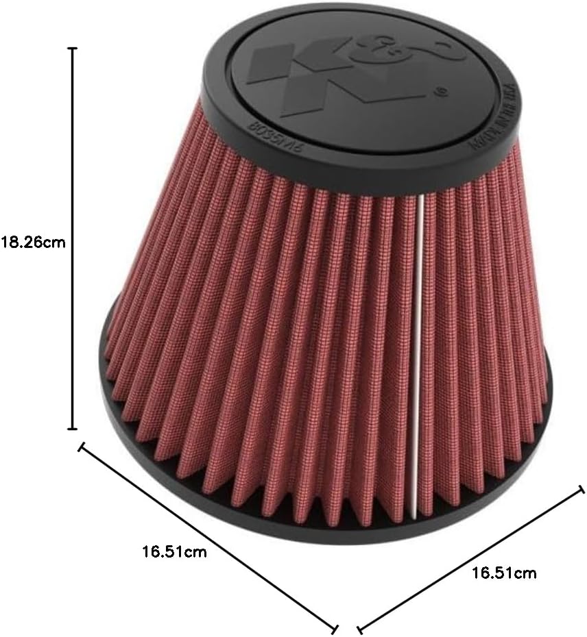 K&N Universal-Klemmluftfilter: Hochleistung, Premium, waschbar, Ersatzfilter: Flanschdurchmesser: 3,