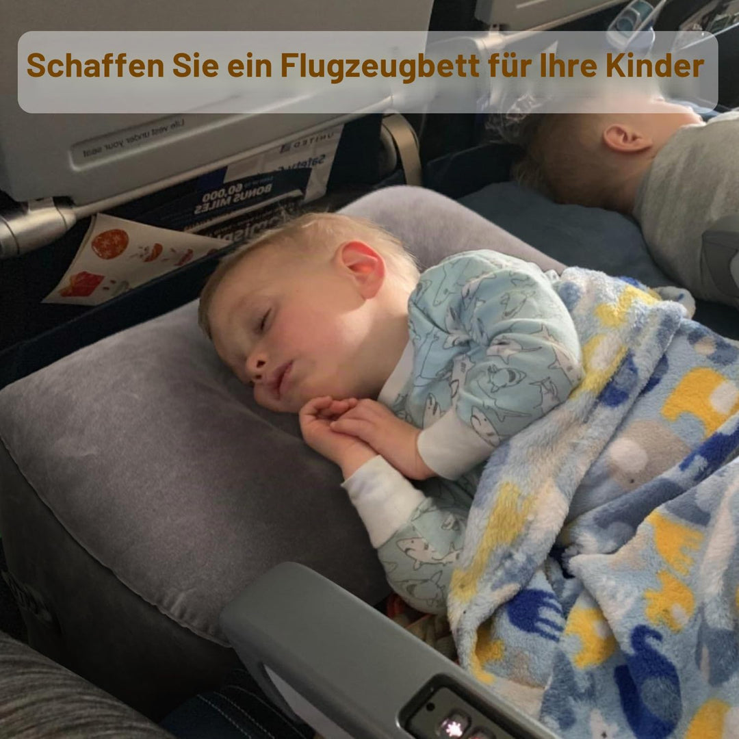 Maliton Fussstütze Flugzeug，Aufblasbare Fussstütze Kissen für Reisen Auto &amp; Zuhause &amp; Büro, Höhenver