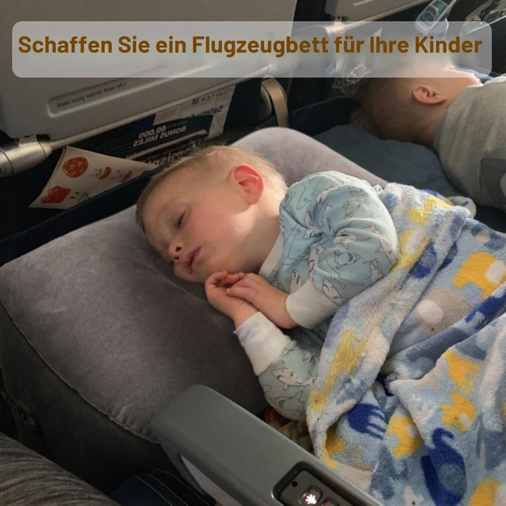 Maliton Fussstütze Flugzeug，Aufblasbare Fussstütze Kissen für Reisen Auto &amp; Zuhause &amp; Büro, Höhenver