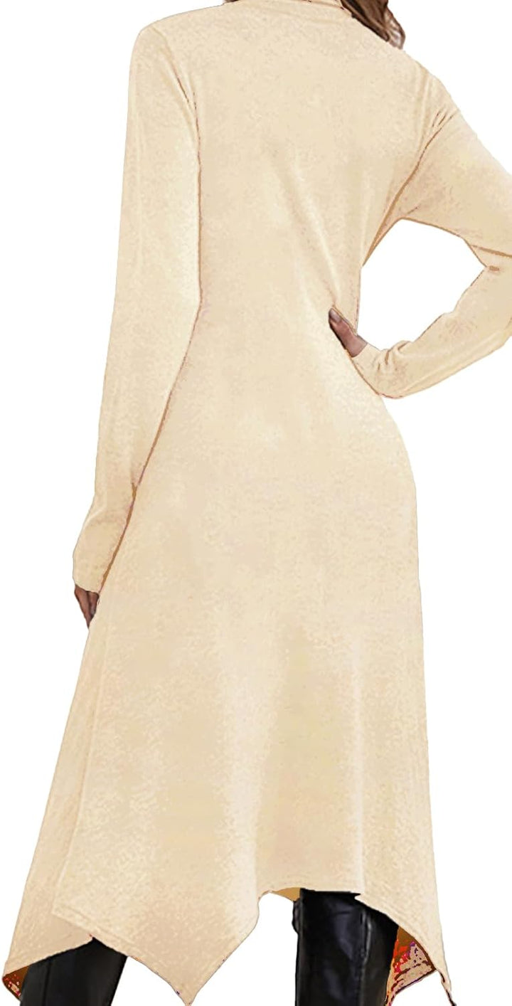 JayscreateEU Damen Strickkleid Winter Kleid Herbst Damen Winterkleider Herbstkleid Midikleid Pullove