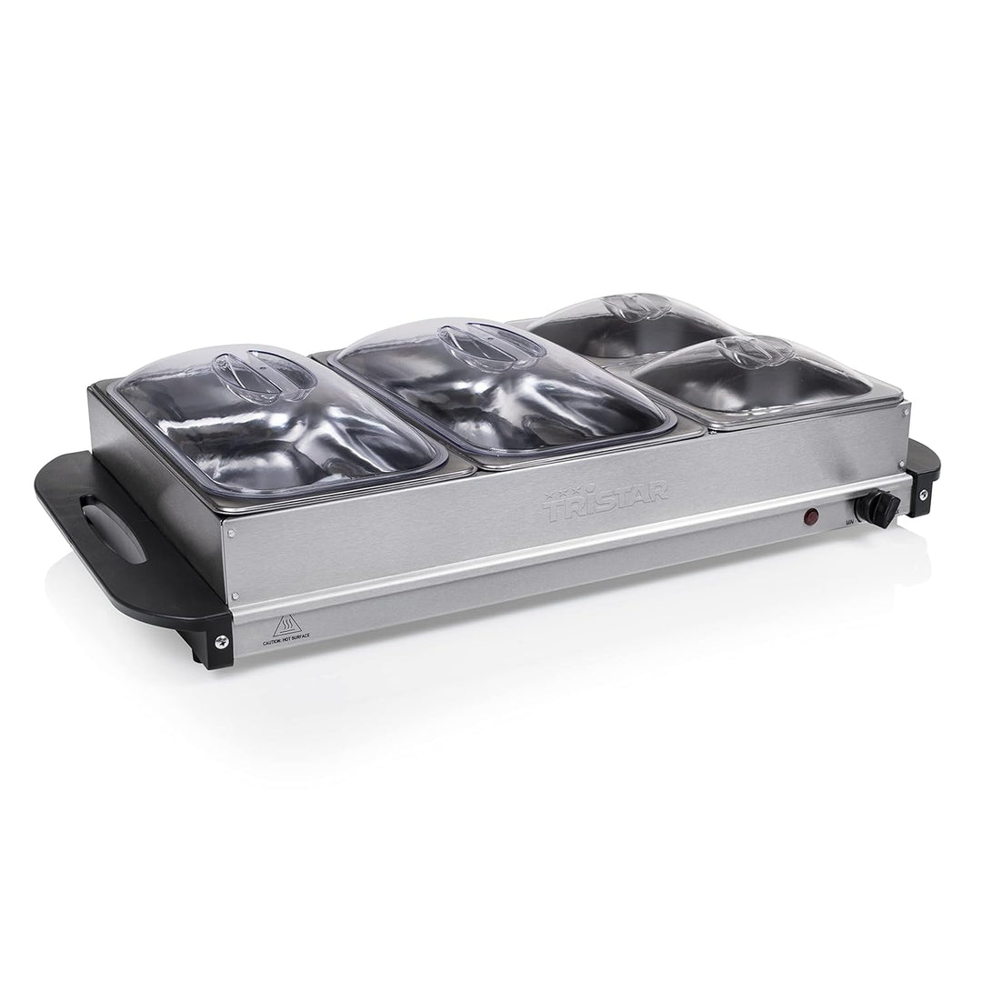 HENDI 871812 Rolltop-Präsenter Gekühlt & Tristar BP-6285 Buffet-Server, 300, Silber Bundle mit Buffe