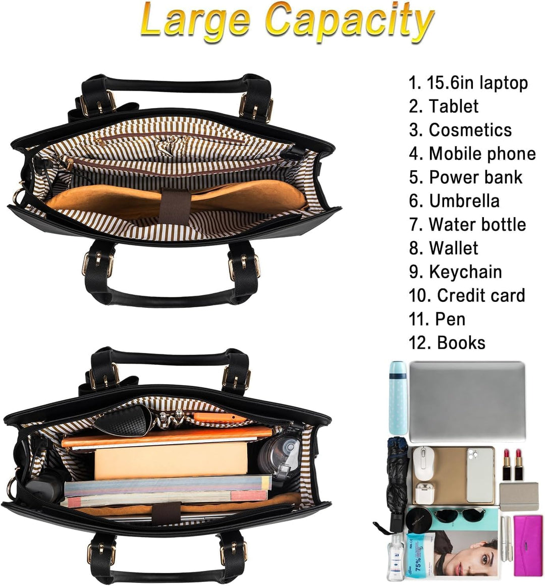 MATEIN Business Taschen Damen, Laptoptasche Elegant Aktentasche Arbeitstasche Büro Handtasche Leder