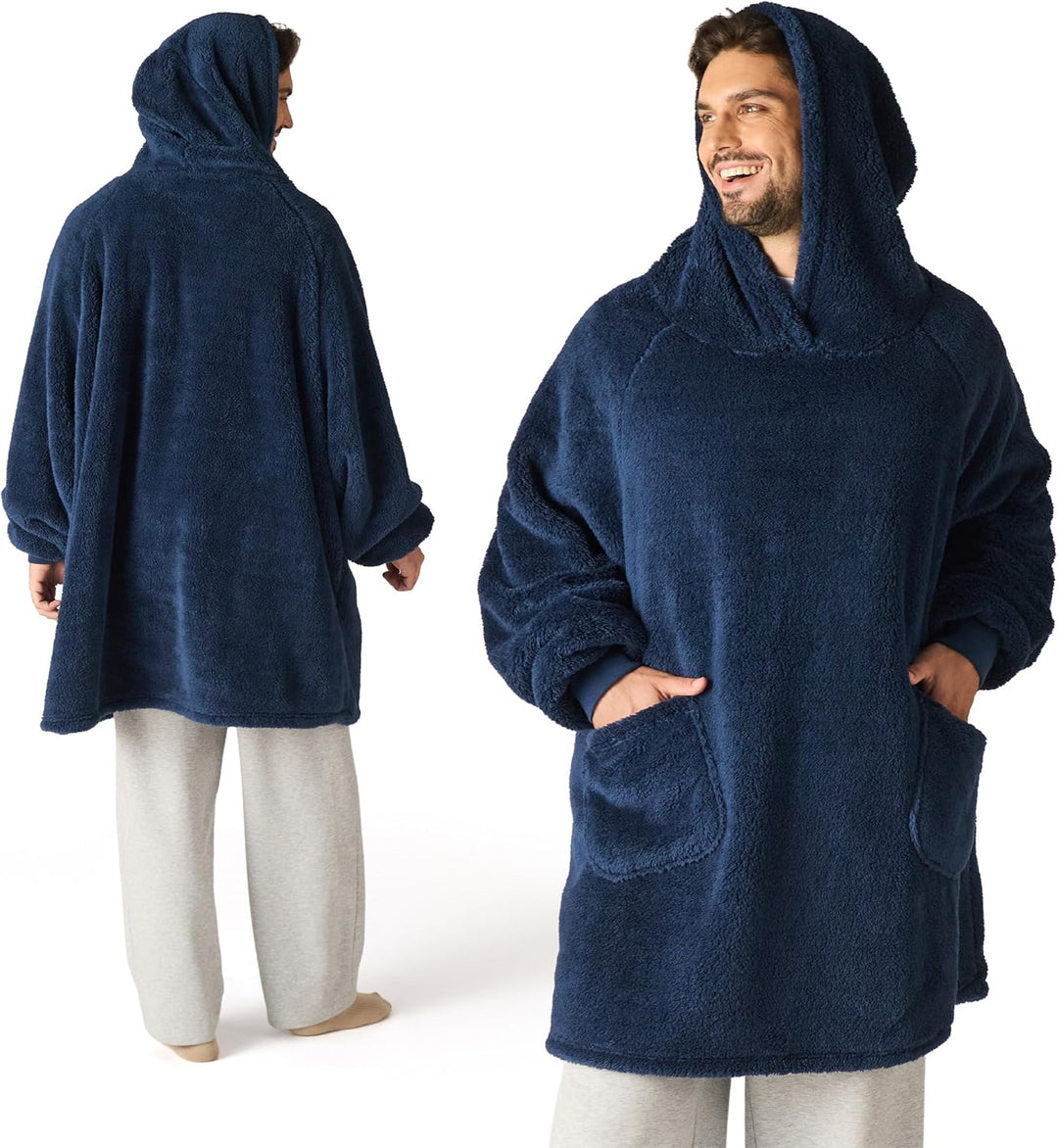 BEDSURE Hoodie Decke mit Ärmeln Deckenpullover - Tragbare Decke zum Anziehen Erwachsene XXL, Übergro