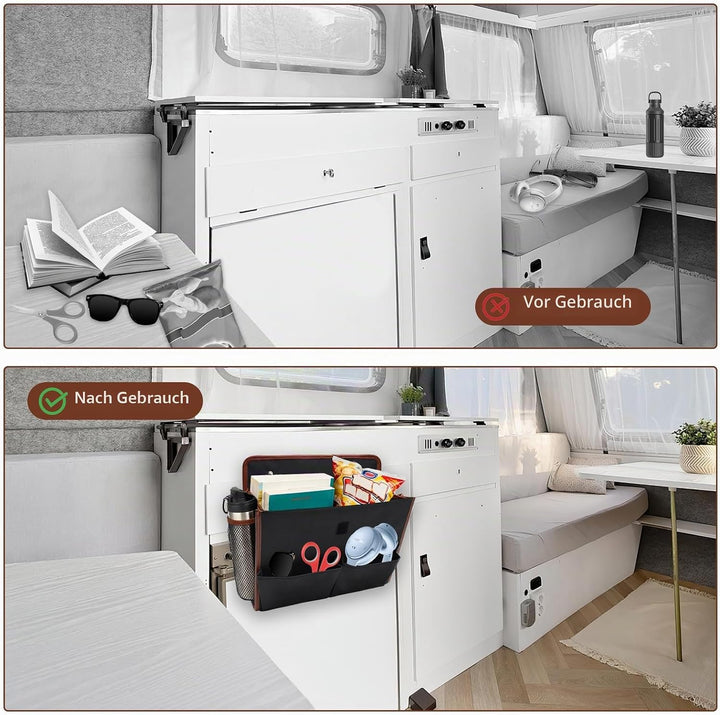 2 Stück Tür Organizer, Wohnmobil Organizer – Tragbarer und Faltbarer Aufbewahrungsorganizer für Camp