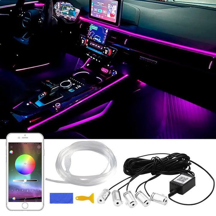 panthem Innenbeleuchtung Auto, Lichtbänder Bar RGB Streifen Lichtleiste Innenraumbeleuchtung Neonleu