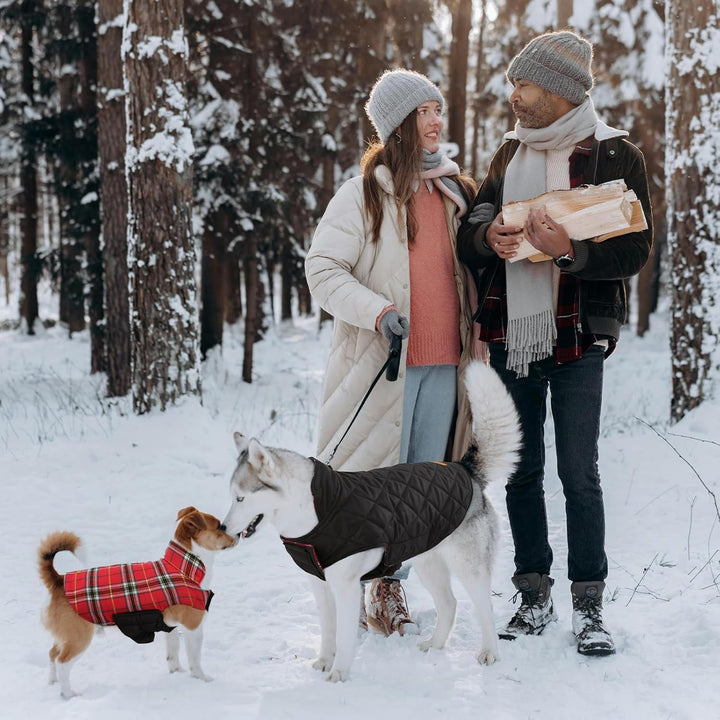 Kuoser Hundemantel Winter, Hundejacke für Grosse Hunde, Grosse Hundemantel Fleece Wasserdicht und Wa