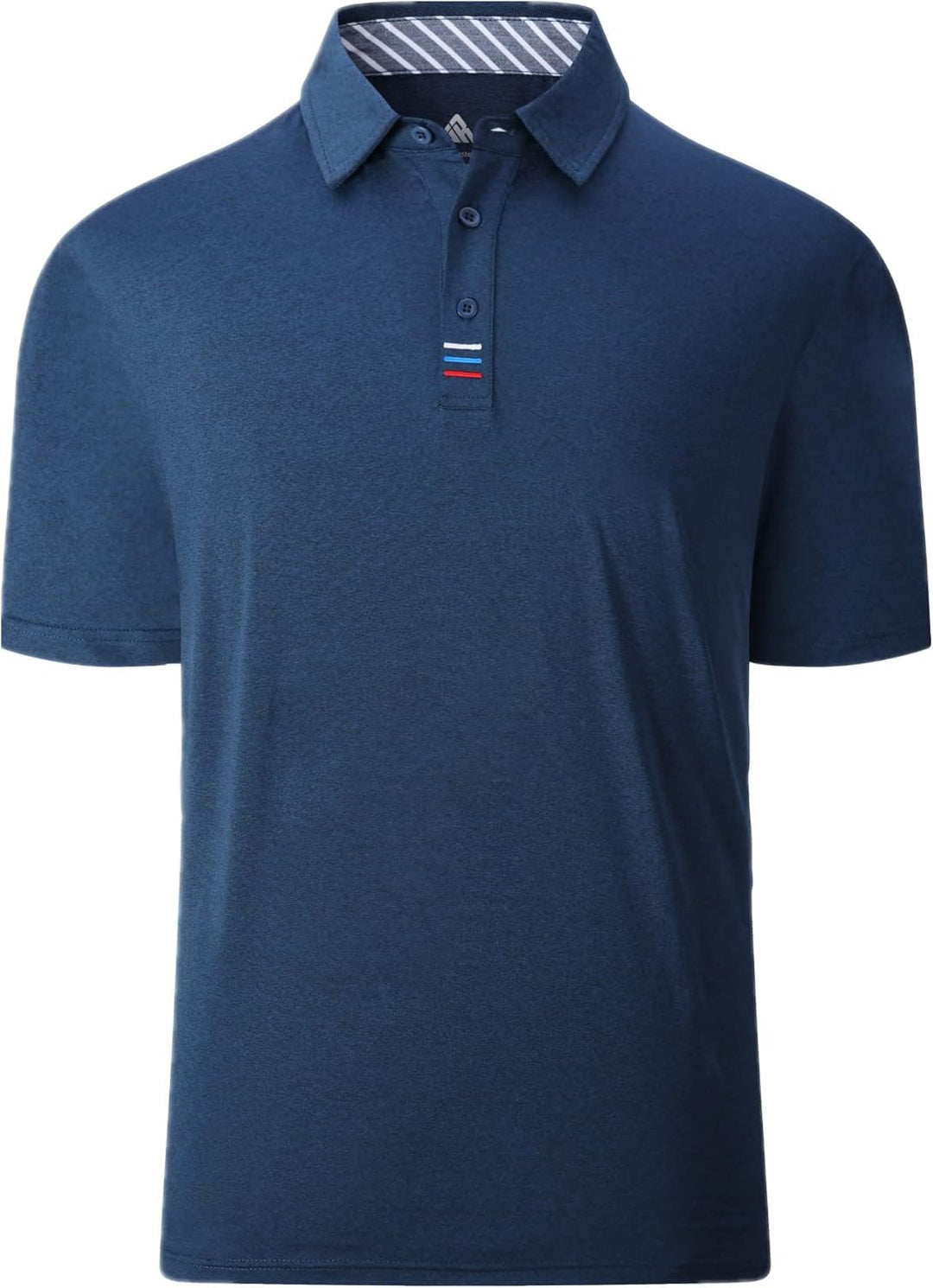 JACKETOWN Poloshirt Herren Kurzarm Einfarbig Golf Polo Shirts Männer Knopfleiste Stickerei Streifen