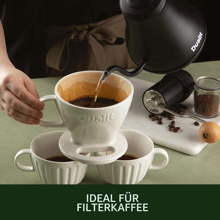 Dualit Wasserkocher Schwanenhals Schnellkochender Electric Kettle (800ml) - Schwarz Matt - Gooseneck