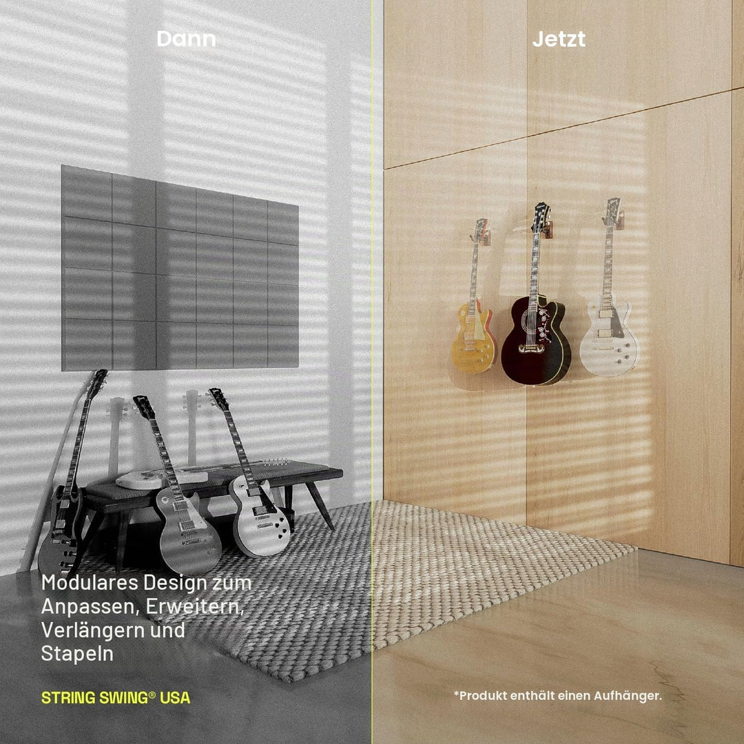 String Swing CC01K - Gitarrenhalter Für die Wand- und Gitarrenwandhalterung - Schwarze Walnuss Black