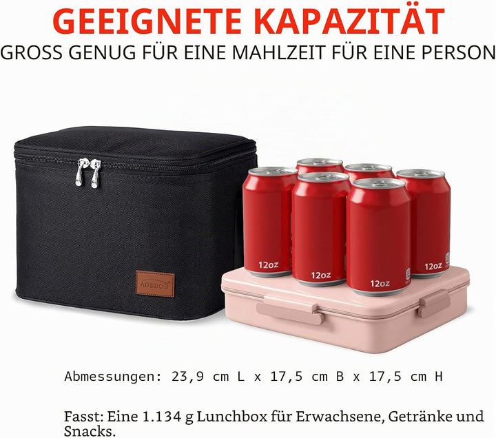 Kühltasche Klein Lunchbag Leicht Lunch Tasche Faltbar Isoliertasche zur Arbeit Schule Wasserdicht Kü