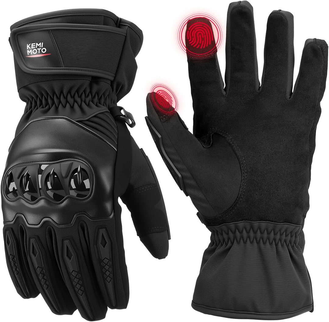 KEMIMOTO Winter Motorradhandschuhe, wassdichte Motorrad Handschuhe Winter, Amtungsaktive Sport Hands