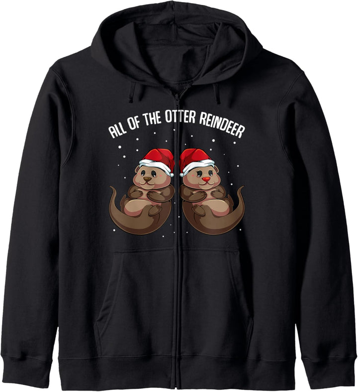 All Of The Otter Reindeer See-Otter Wassermarder Weihnachten Kapuzenjacke