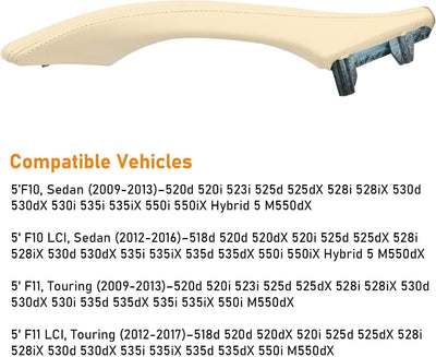 TTCR-II Kompatibel mit Türgriff BMW 5er F10/F11 Türgriff Innen Rechts Leder,Innentürgriff,Türgriffbl