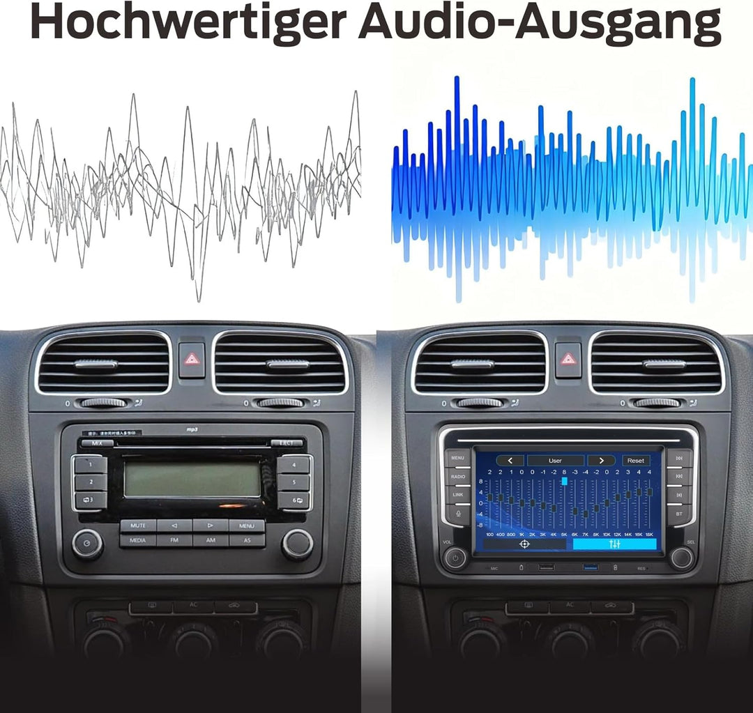 YZKONG Linux-Autoradio für VW Golf 5 6 Passat Jetta Caddy EOS T5 Tiguan Touran CC Polo | Wireless Ca