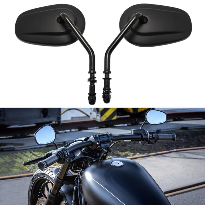 8mm Motorrad Seitenspiegel für Sportster 1200 XL883 Dyna Softail Road Glide(#2-Schwarz) # 2-Schwarz,