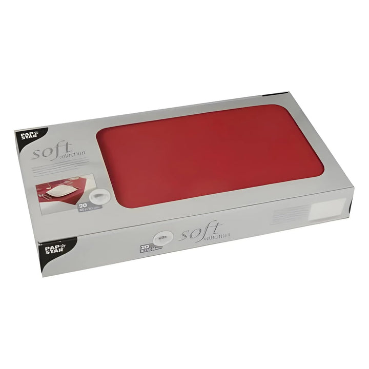 Papstar, 20 Mitteldecken, stoffähnlich, Vlies "soft selection" 80 cm x 80 cm rot, #82328 6.2 x 42 x