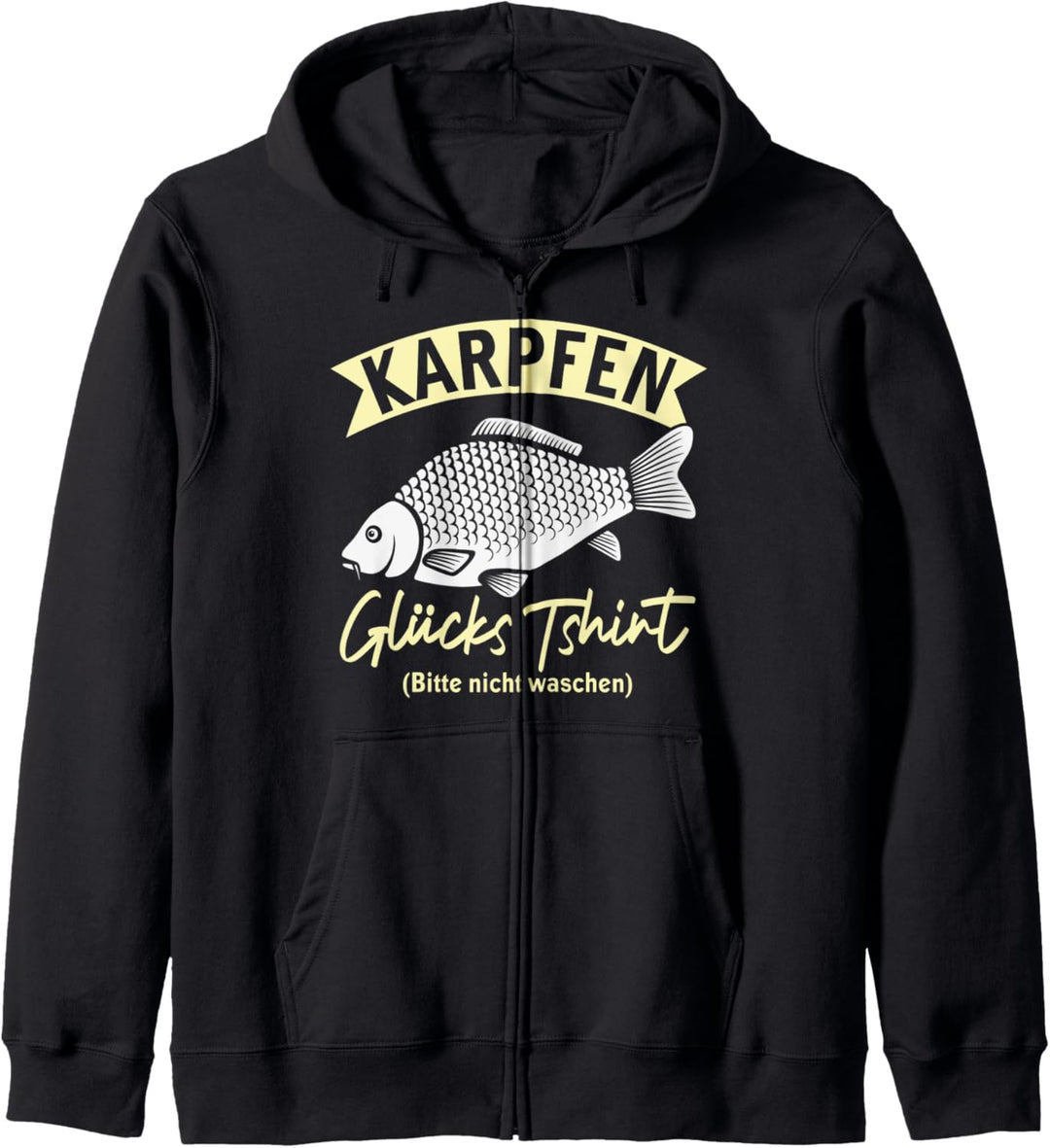 Karpfen Glücksshirt Fischen Karpfen Hecht Mann Carp Fishing Kapuzenjacke