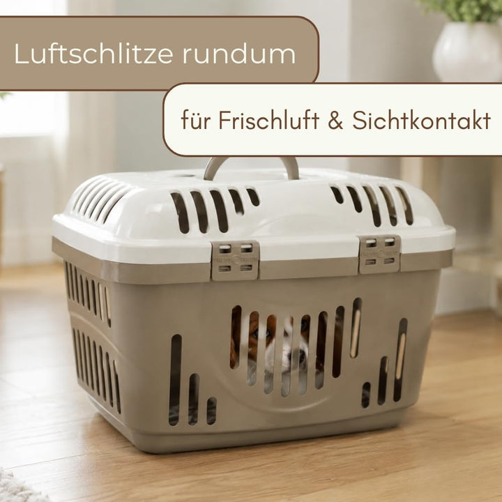 GarPet Transportbox Oben Öffnen Hunde Katzen Kleintier Transport Box Katzenbox Hundebox Open Top Str